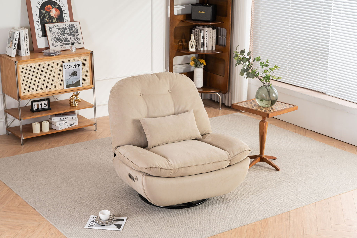 Power Recliner Swivel Glider USB Charger With Bluetooth Music Player, Sleep, Working, Game And Leisure Home Essentials