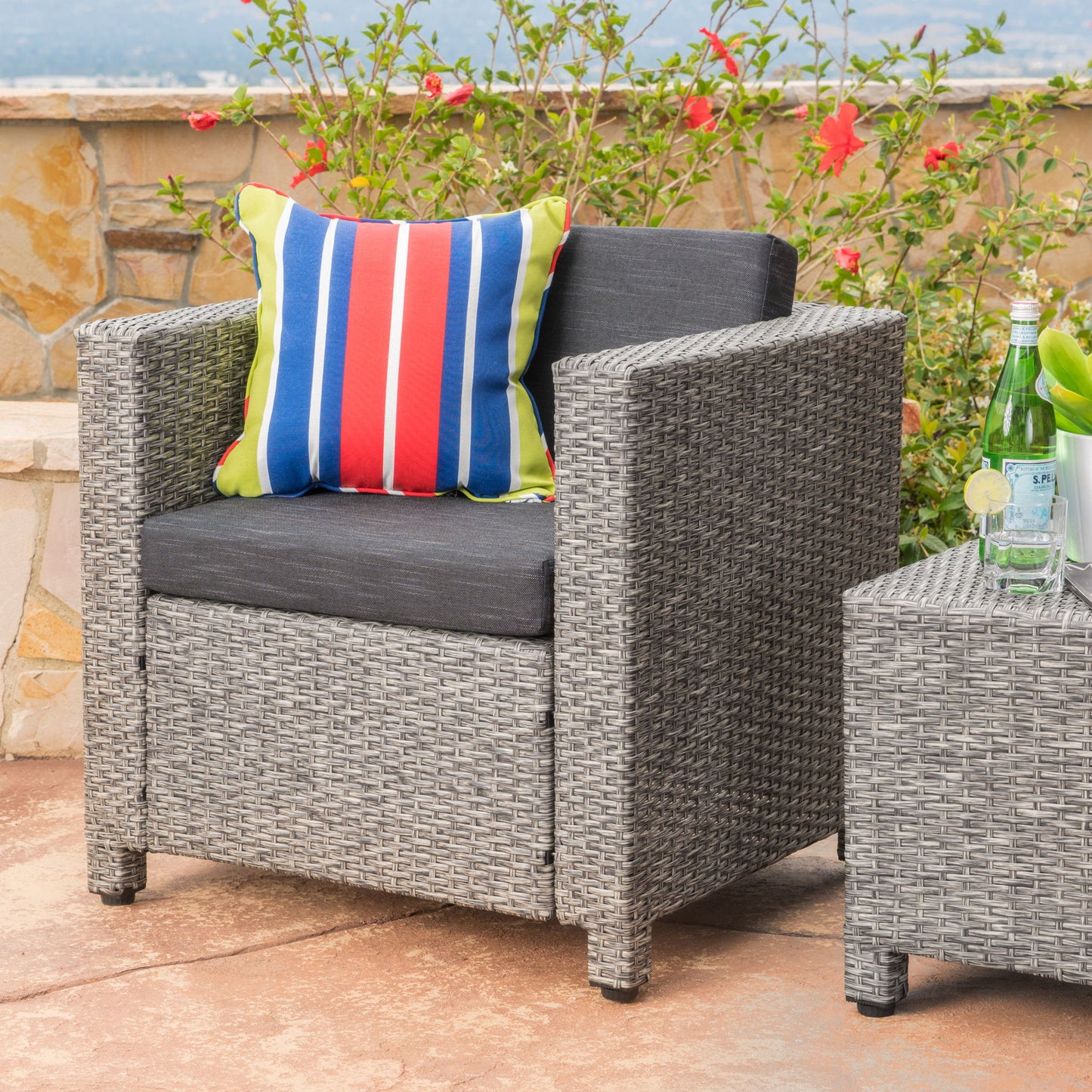 Stylish Outdoor Club Chair With Weather Resistant Cushions Noble House