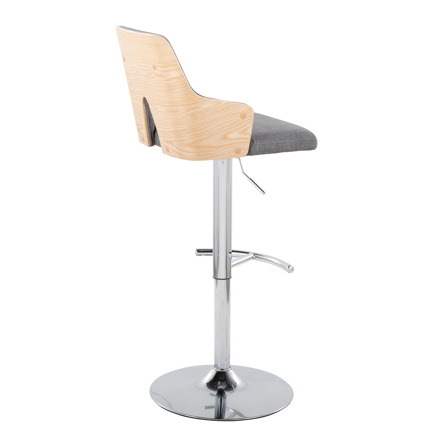 Stella - Contemporary Adjustable Barstool Stool With Swivel & Rounded T Footrest (Set of 2) Lumi Source