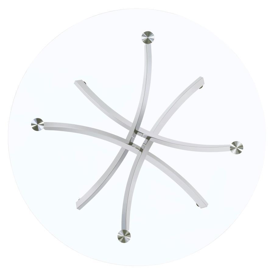 Beckham - Round Glass Top Dining Table CoasterEveryday