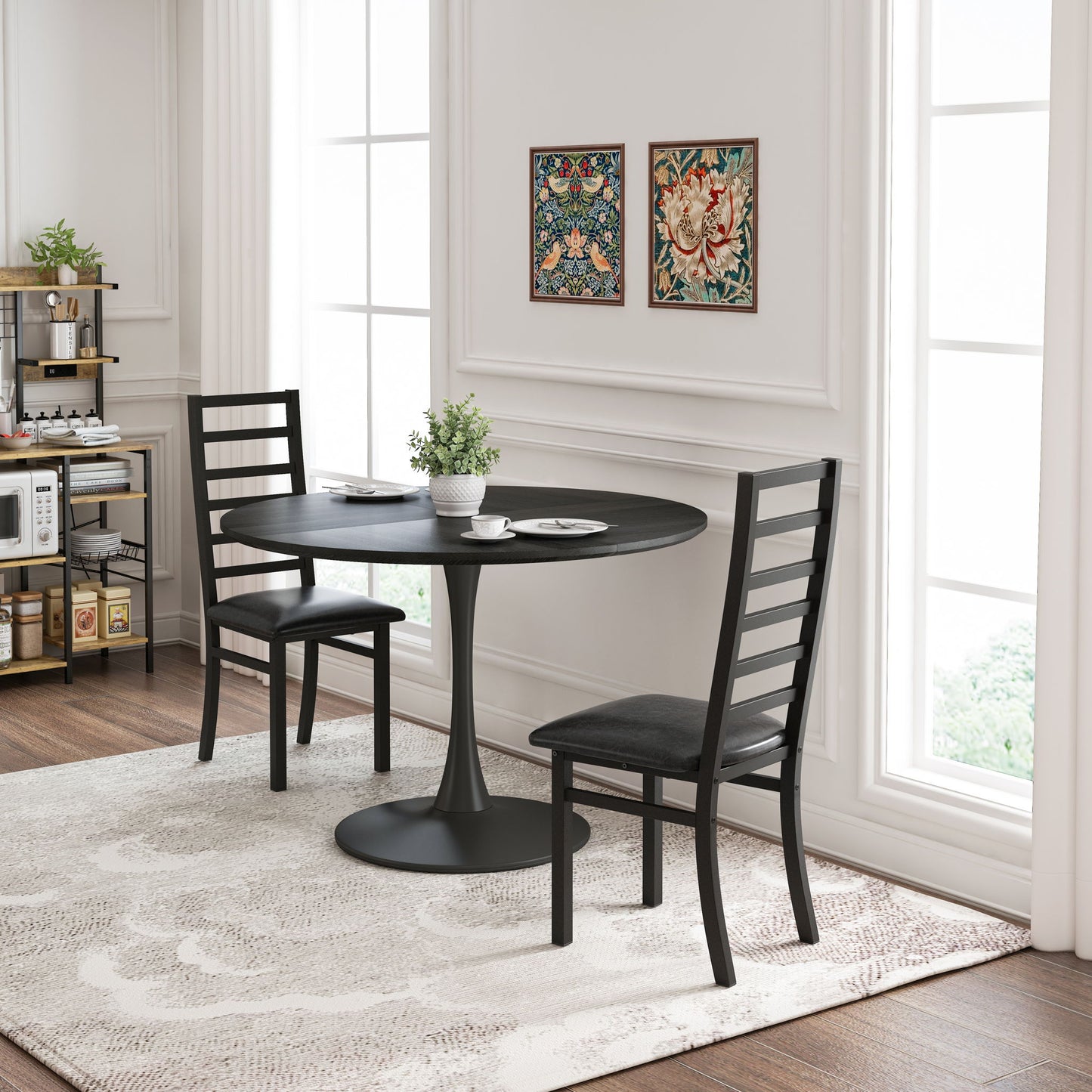 Metal Dining Chairs With Steel Legg, High Back Armless Design Home Essentials