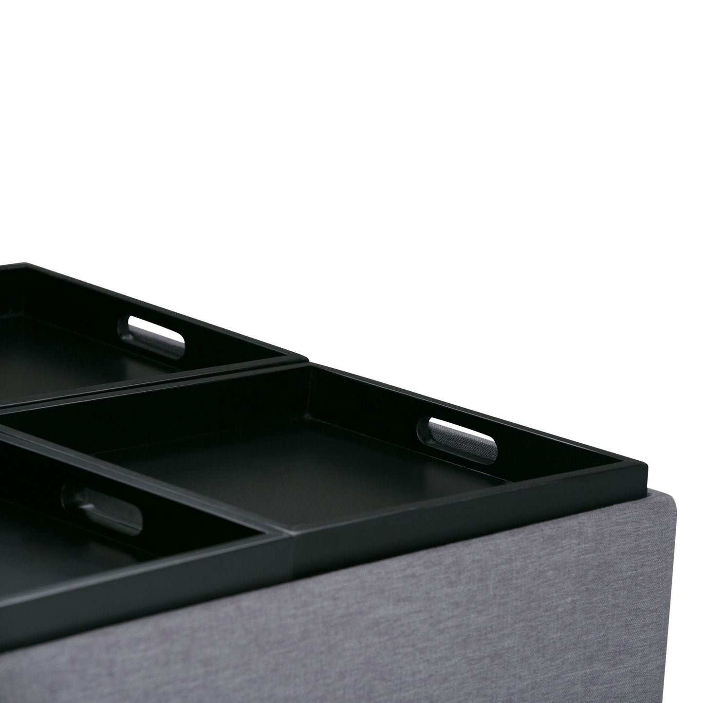 Avalon - Square Coffee Table, Storage Ottoman Simpli-Home