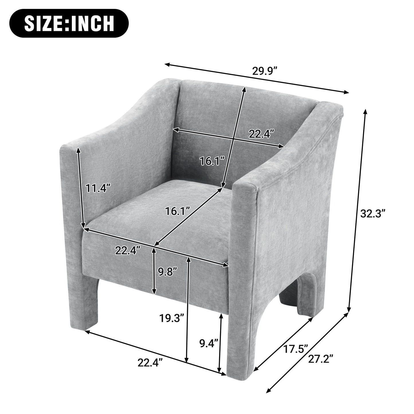 Barrel Accent Chair With Enclosed Arms Noble House