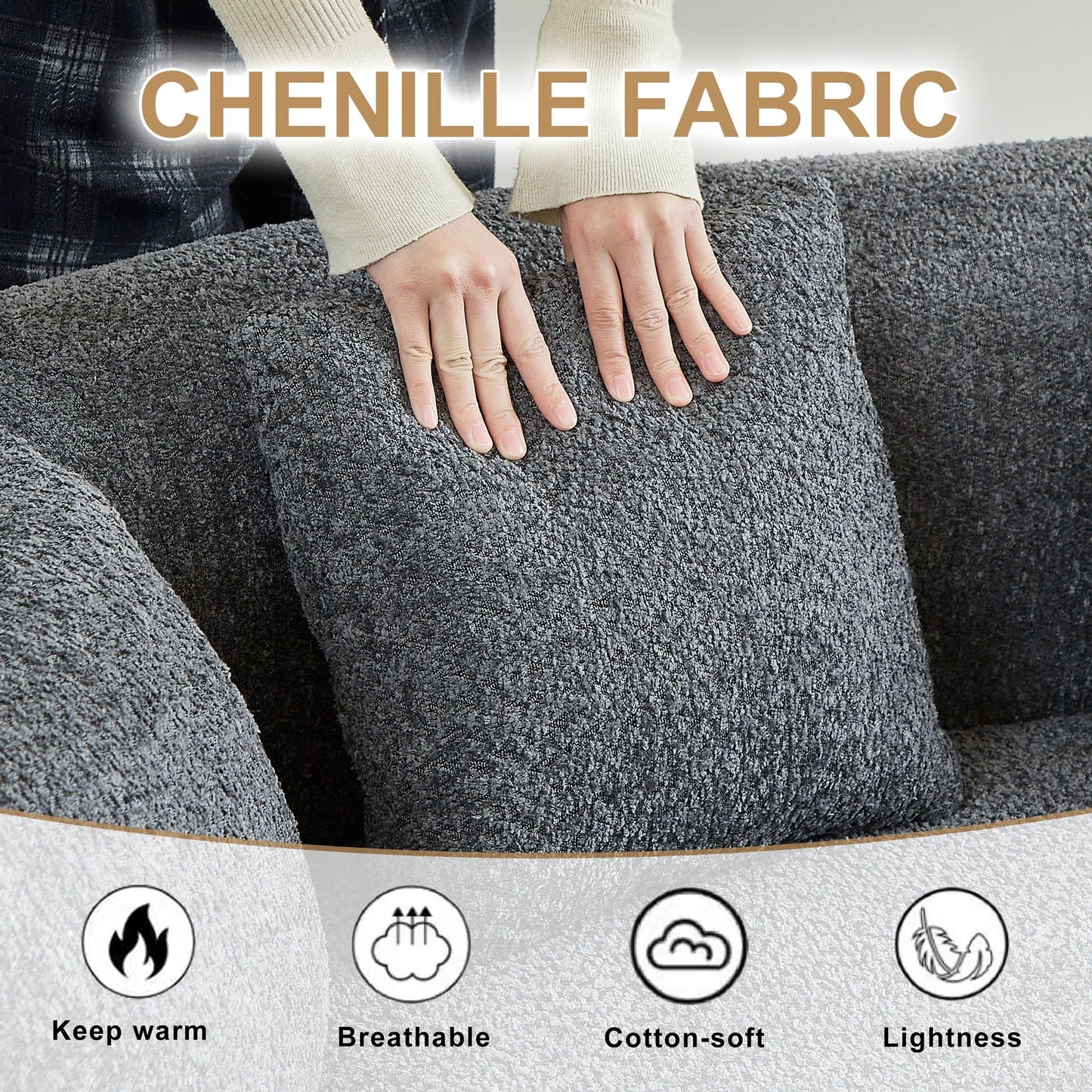 Curved Sectional Sofa With 6 Pillows Home Essentials