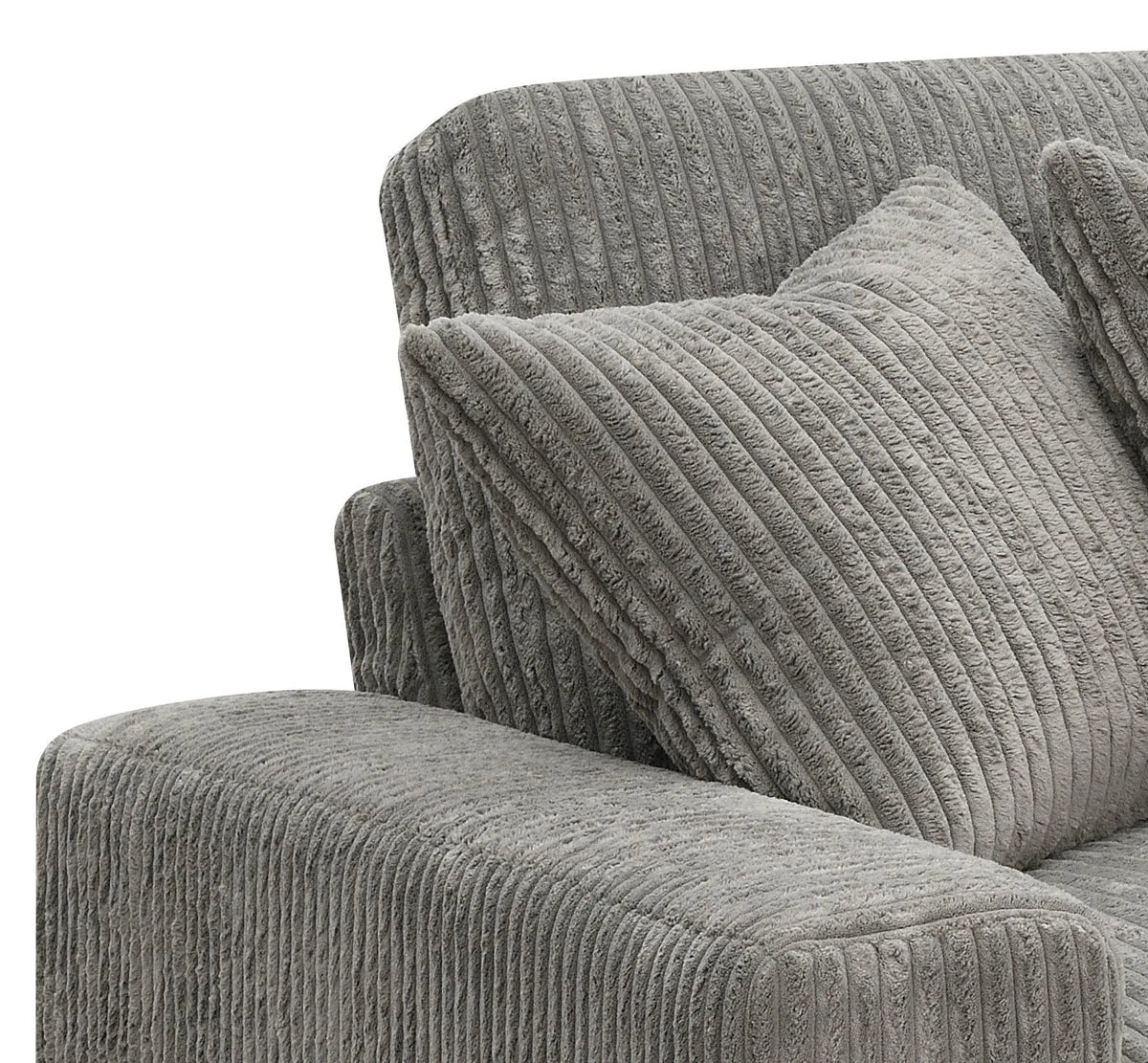 Tavia - Reversible Sectional Sofa With 6 Pillows - Gray Acme
