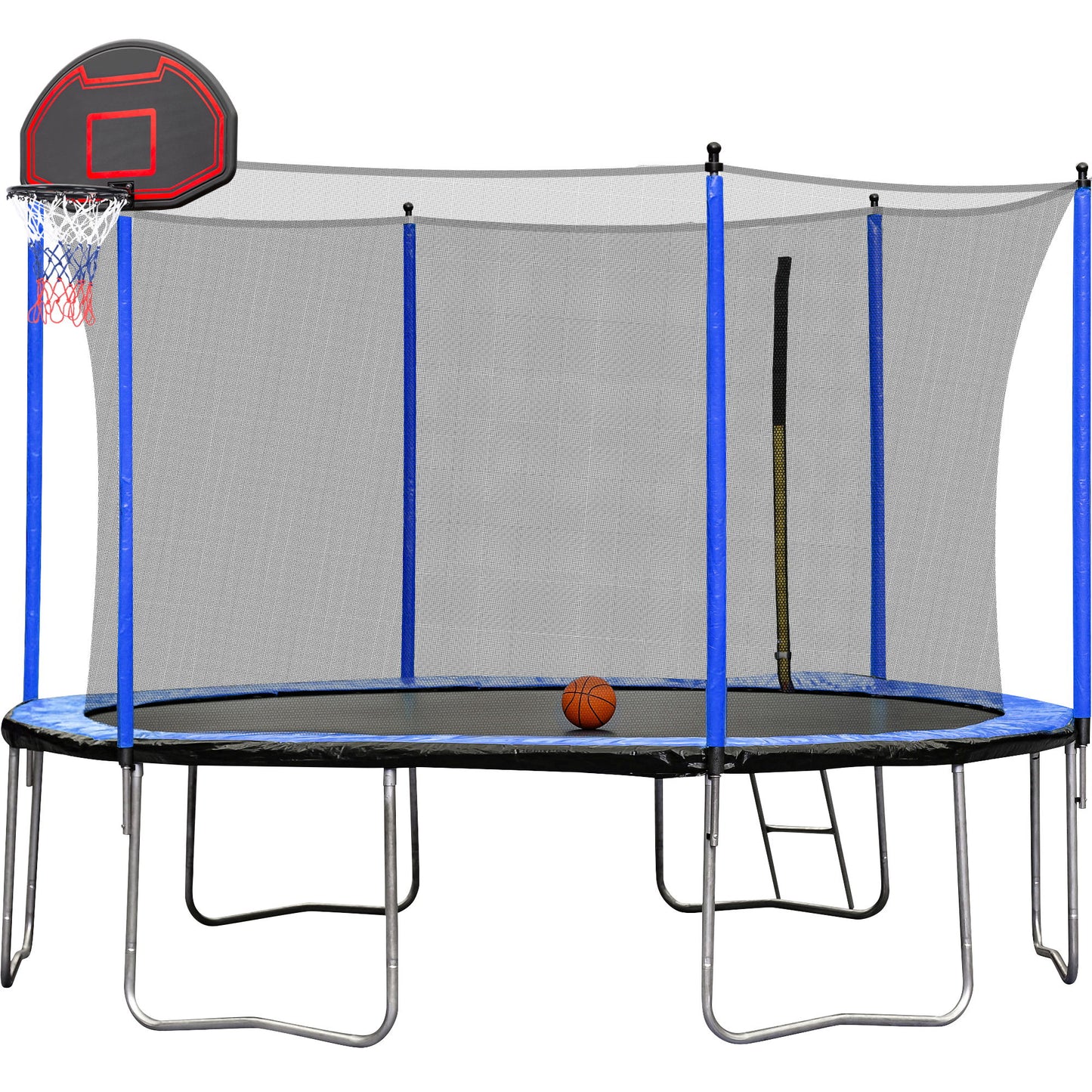 15Ft Trampoline With Basketball Hoop Inflator And Ladder (Inner Safety Enclosure) Daily Nest