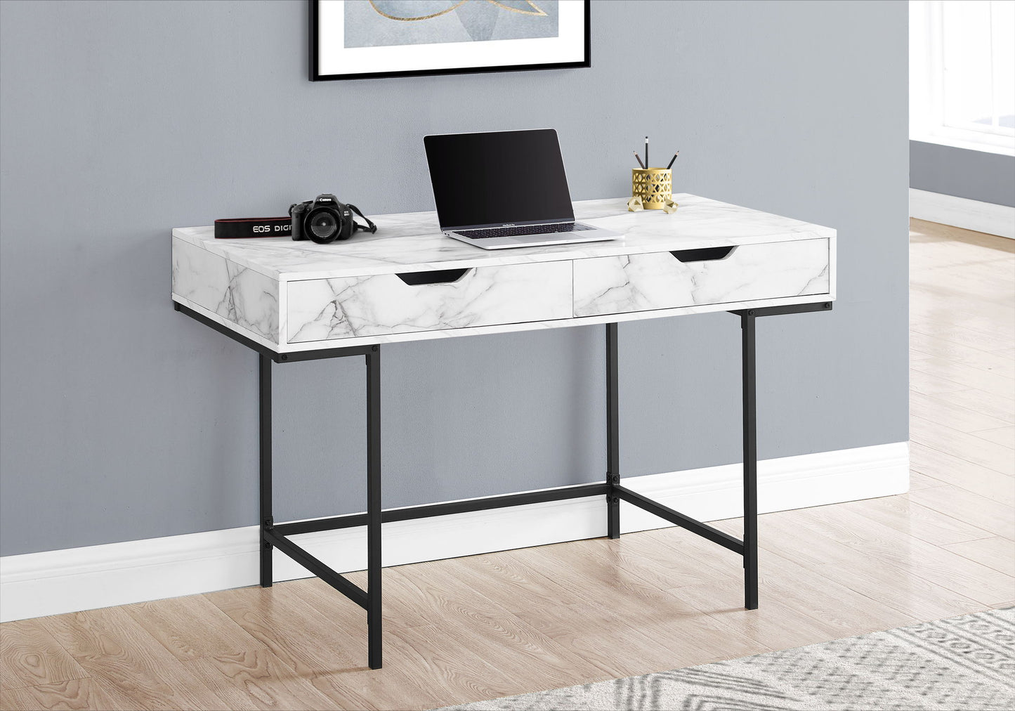 Computer Desk For Home Office, Laptop, Storage Drawers, Contemporary & Modern 8th Street