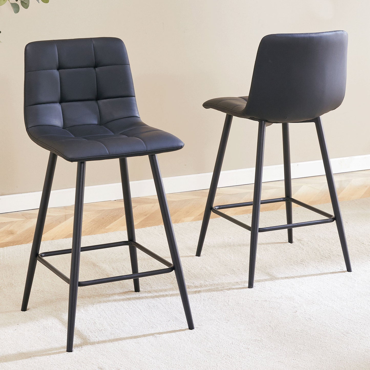 Bar Chair Set Comfortable With Metal Legs And Ergonomic Design Home Essentials