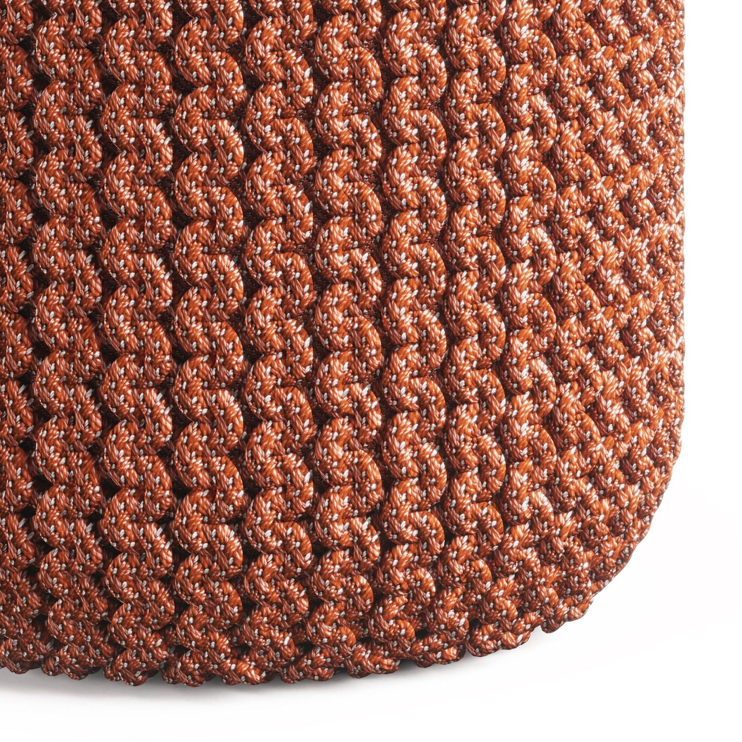 Wynne - Round Knitted Outdoor / Indoor Pouf - Orange Simpli-Home