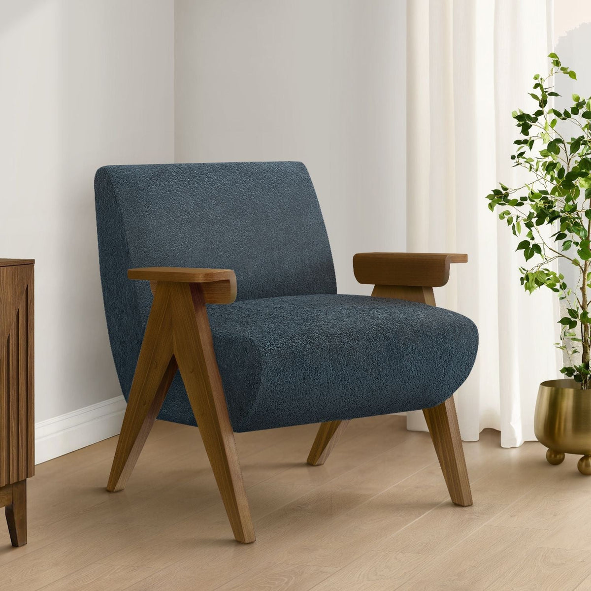 Accent Chair, Living Room & Bedroom Seating - Blue 8th Street