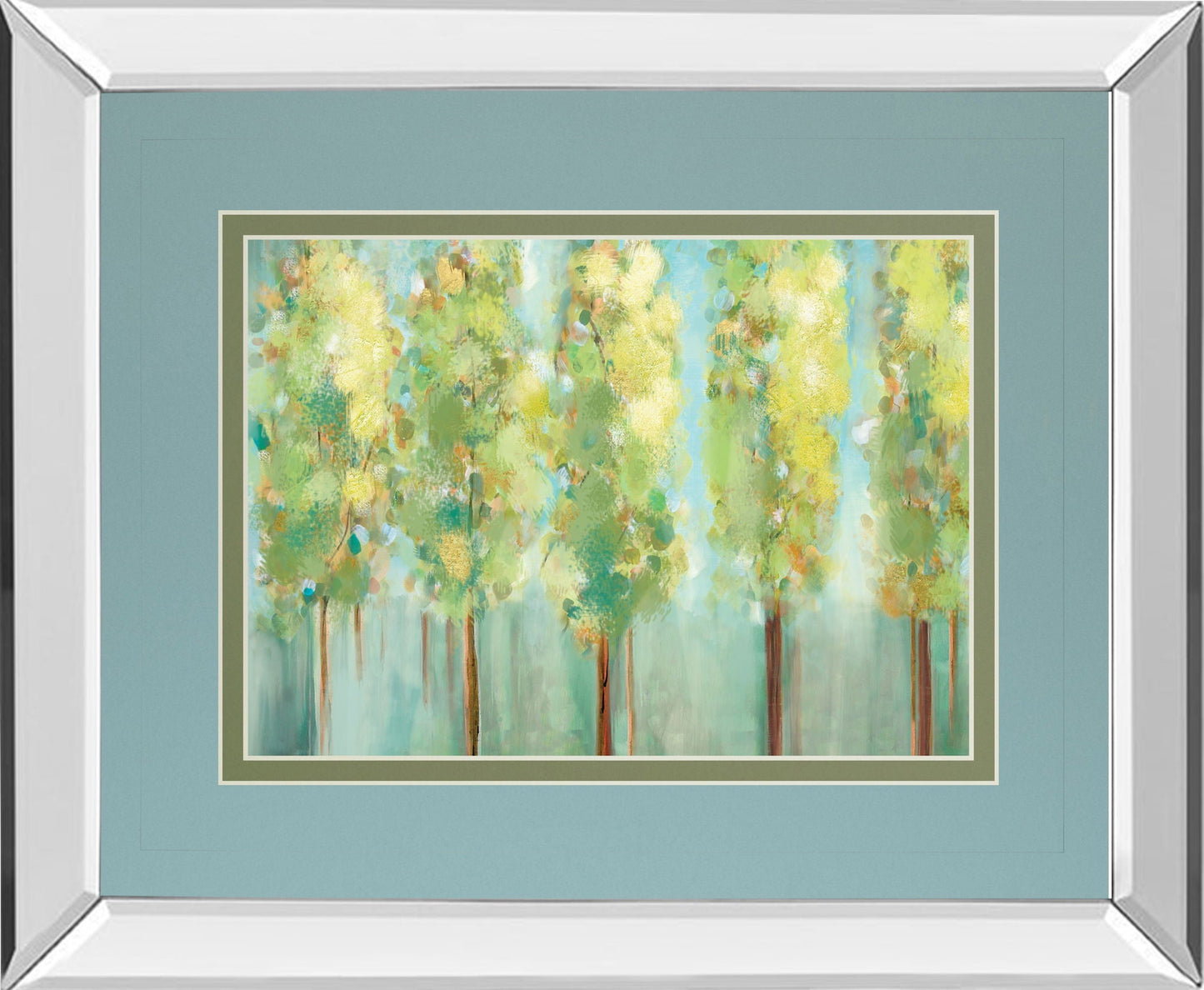 Turnwood By Susan Jill - Mirror Framed Print Wall Art - Green Classy Art