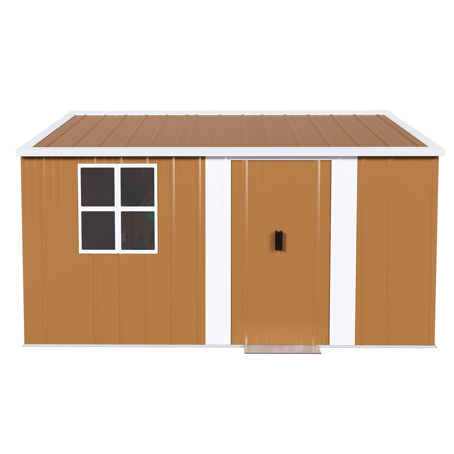 Heavy Duty Metal Storage Shed With Windows And Lockable Door, Weatherproof Outdoor Garden Shed Daily Nest