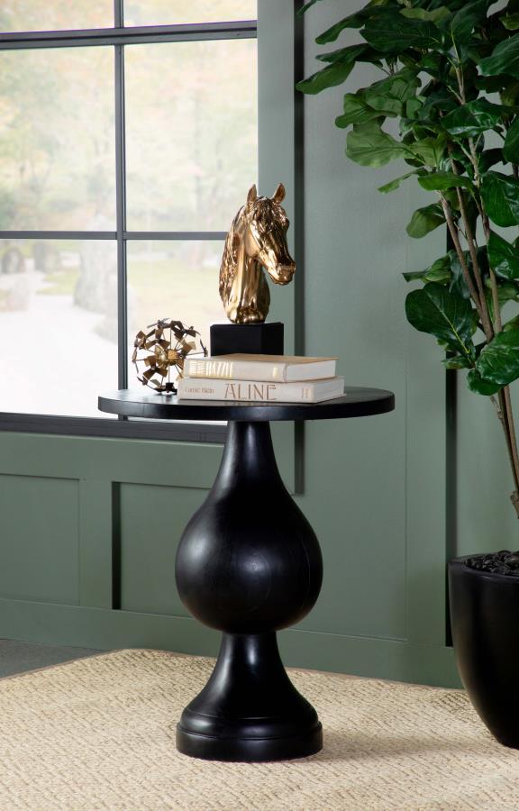 Dianella - Round Pedestal Base Accent Side Table CoasterEssence