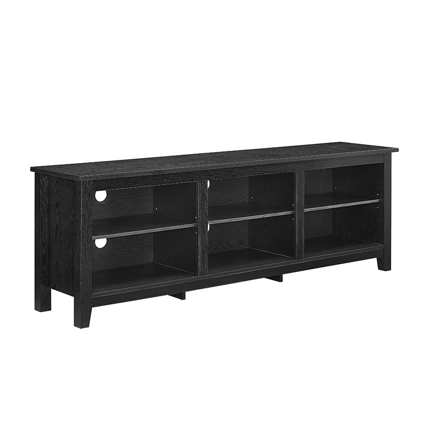 Modern Transitional 3 Shelf Open Storage 70" TV Stand For 80" TVs Walker Edison