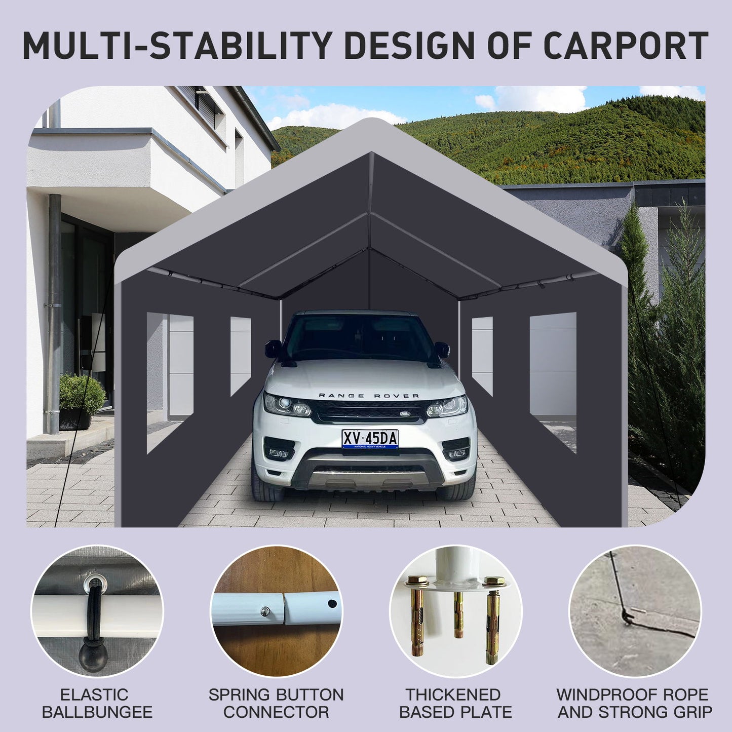 Carport, 10x20 Heavy Duty Portable Carport Garage Tent For Outdoor Storage Shelter Home Essentials
