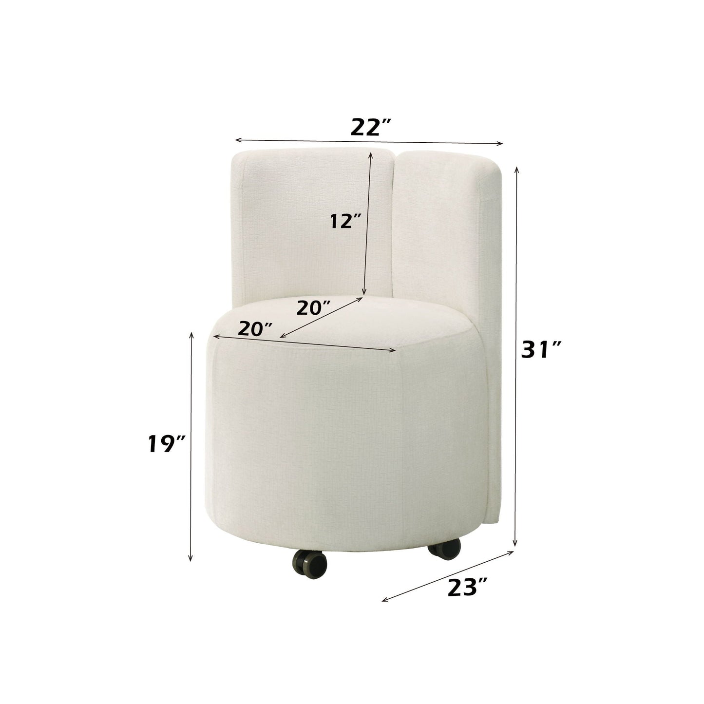 Side Chair With Swivel (Set of 2) - White Acme