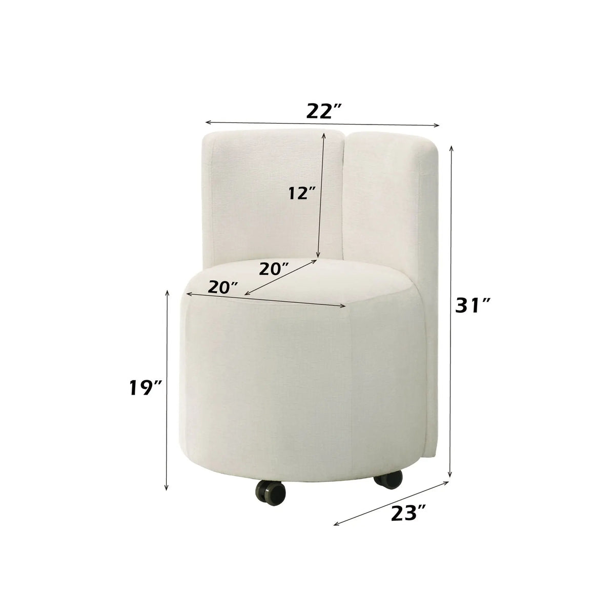 Side Chair With Swivel (Set of 2) - White Acme