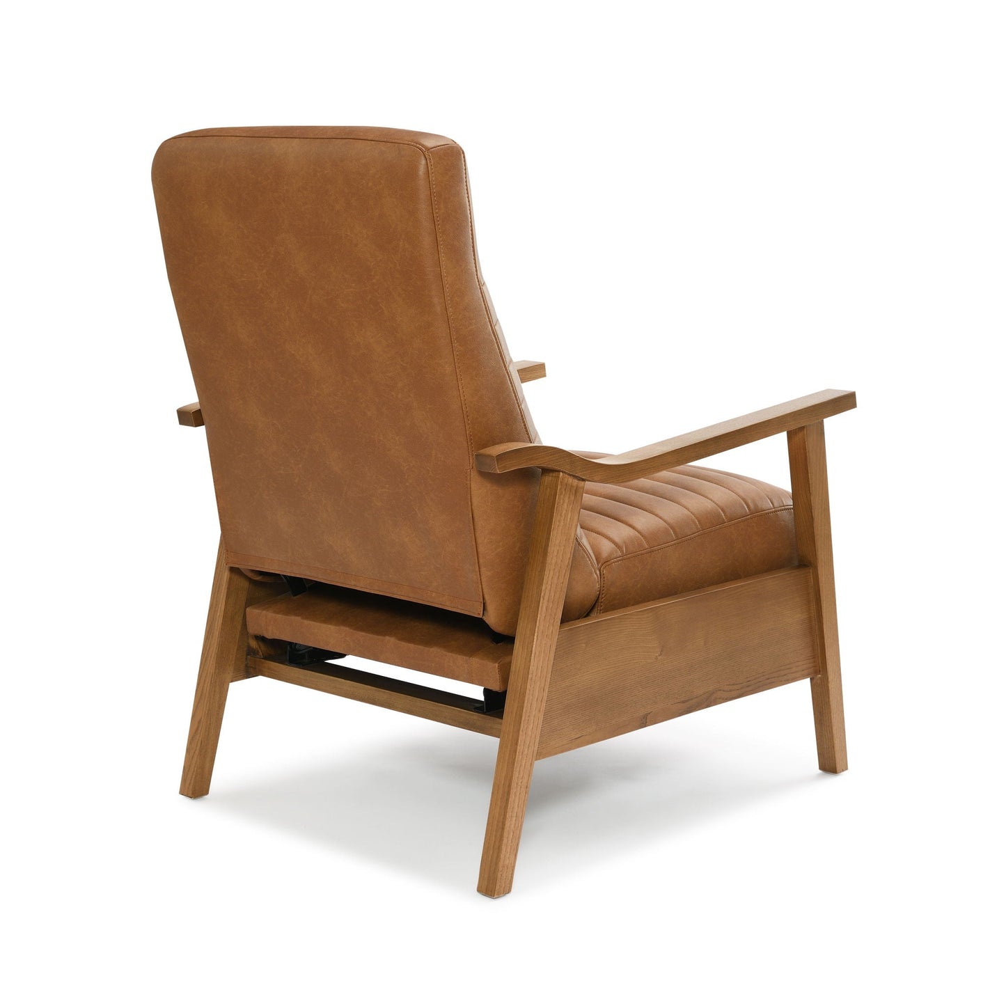 Asher - Modern Push Back Recliner With Wood Arms Home Essentials