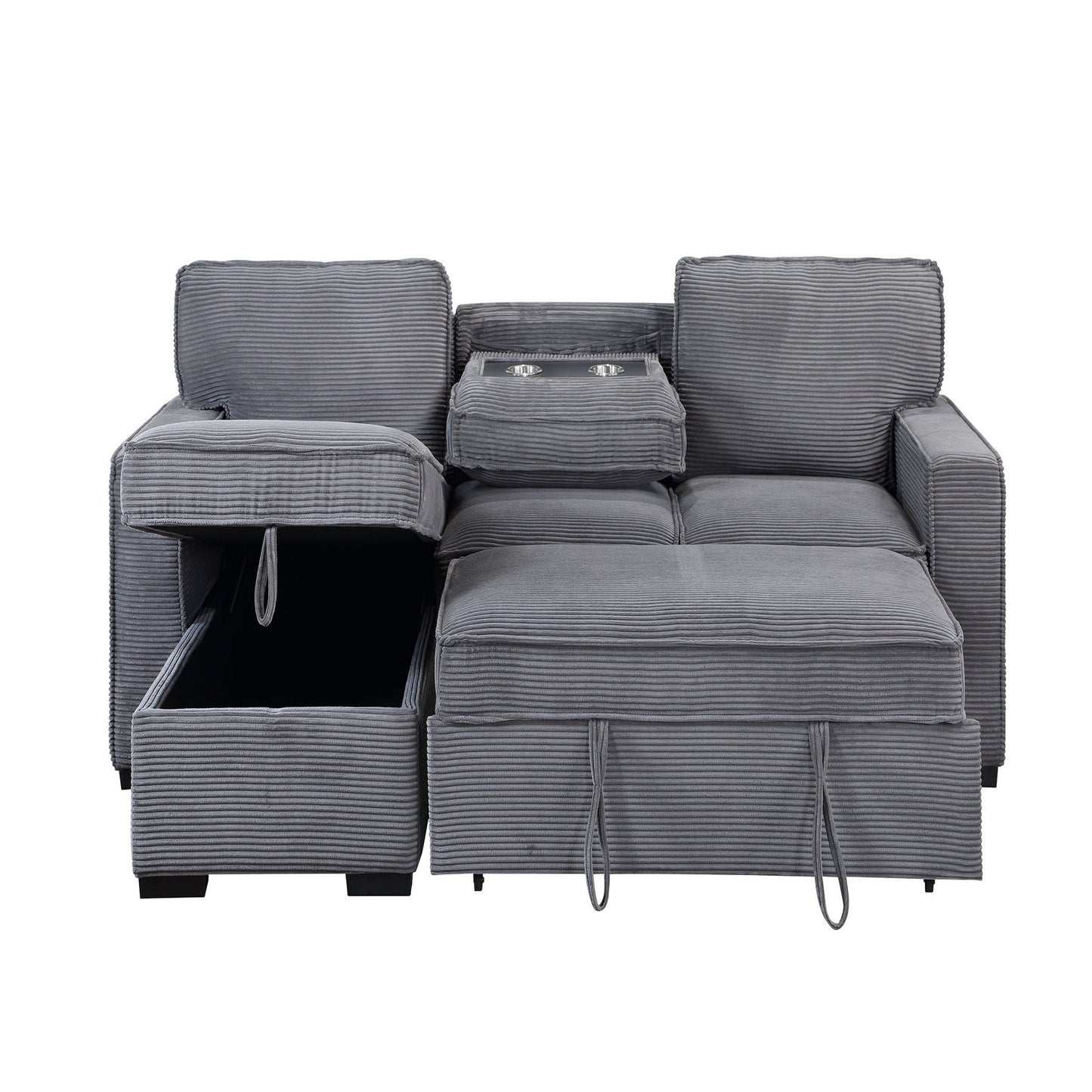Territory - Pull Out Sofa Bed With Design - Dark Gray Global Furniture USA