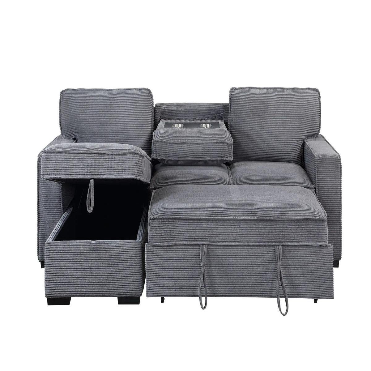 Territory - Pull Out Sofa Bed With Design - Dark Gray Global Furniture USA