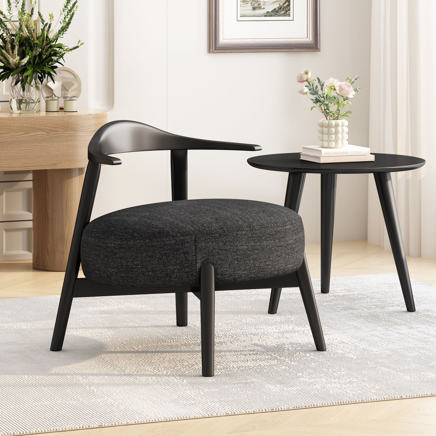 Modern Living Room Upholstered Accent Chair Noble House