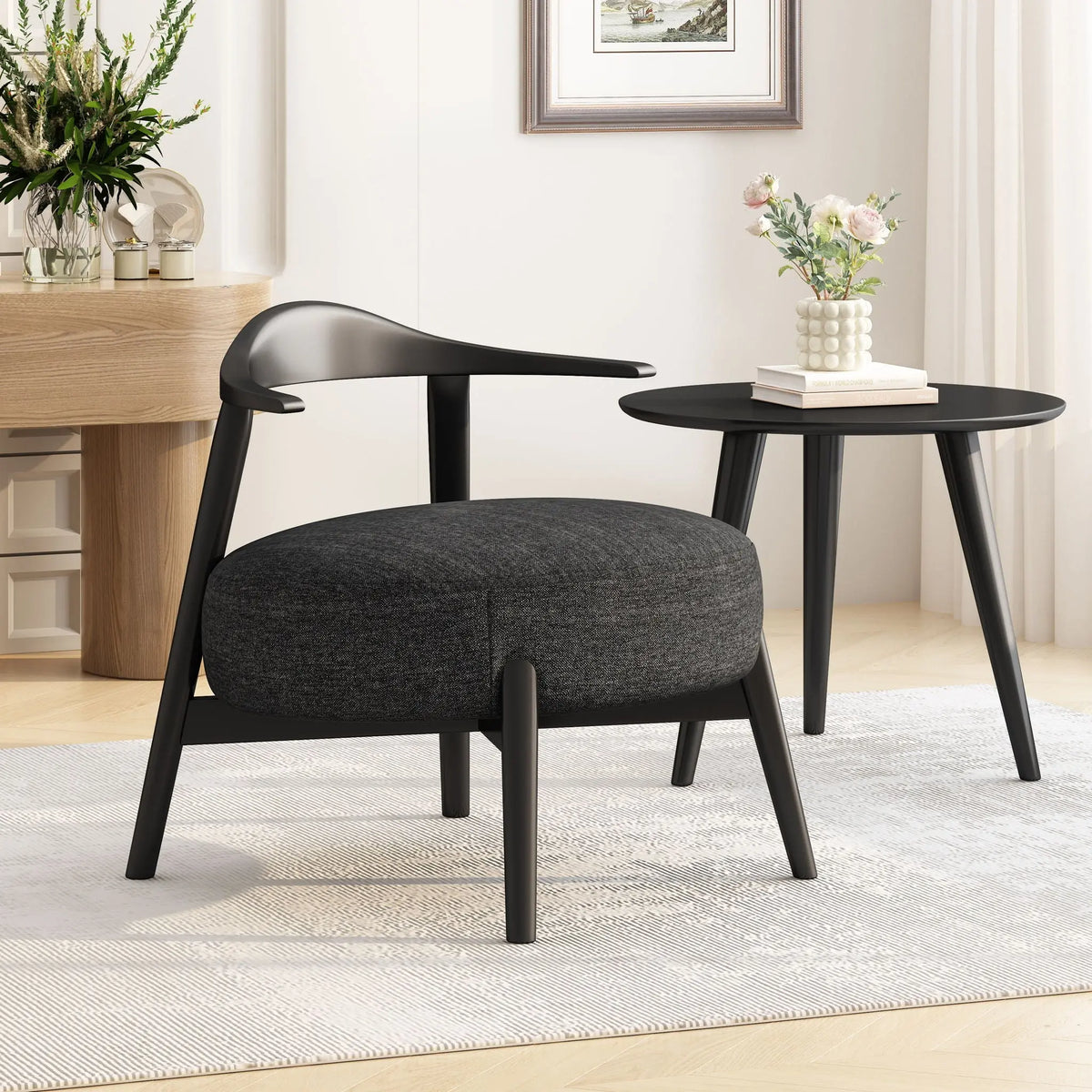 Modern Living Room Upholstered Accent Chair Noble House