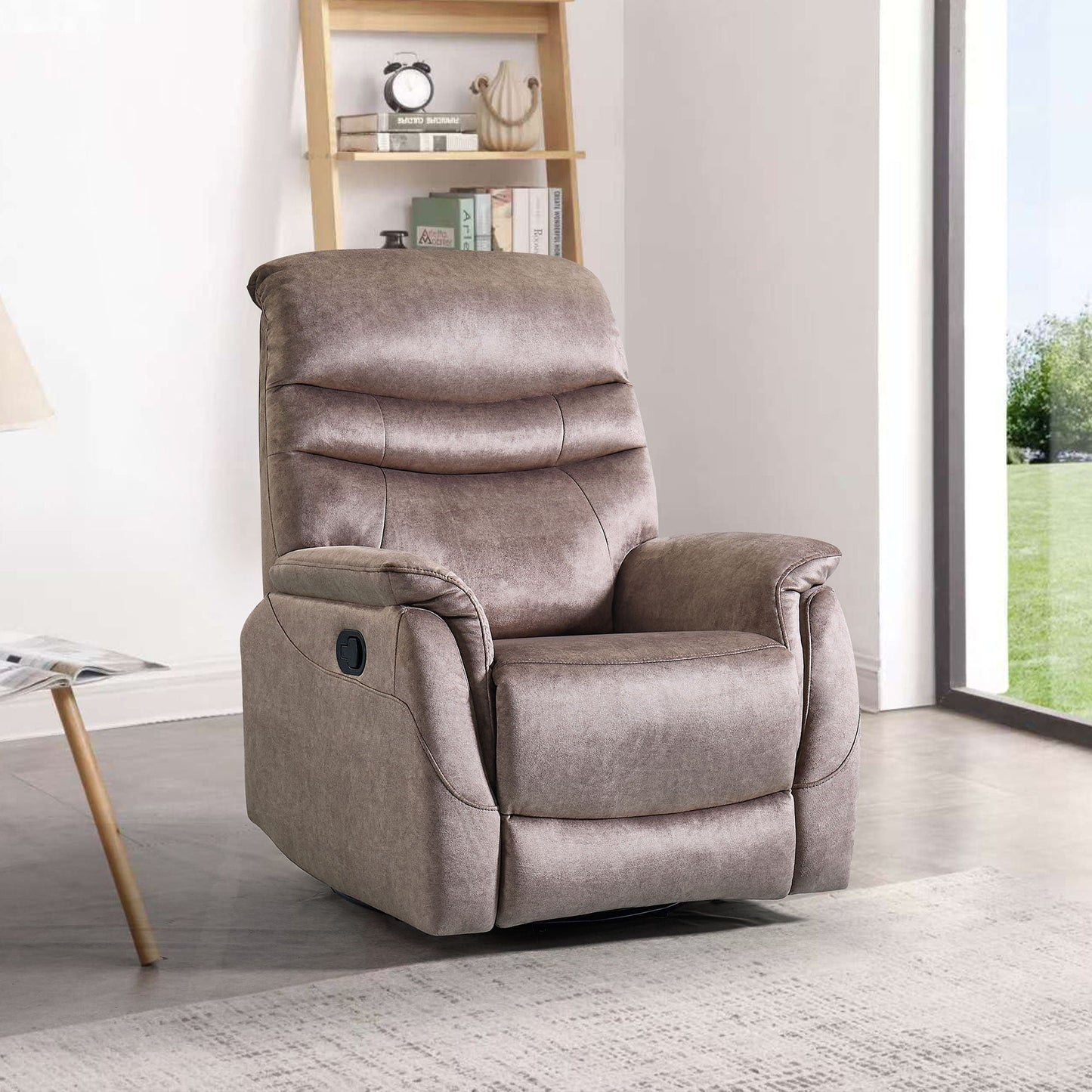 Rocking Swivel Recliner Chair For Living Room, 360 Degree Swivel, Adjustable Modern Reclining Chair, Classic And Traditional Recliner Sofa With Lumbar Support - Dark Gray Home Essentials