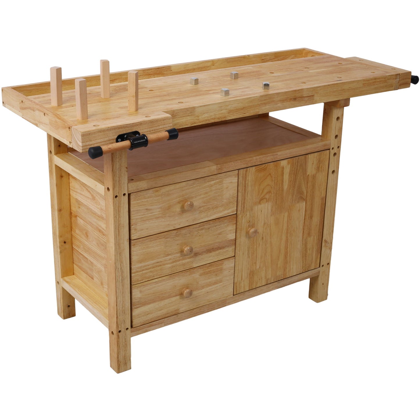 Wood Workbench For Garage Workshop And Home - Natural Daily Nest