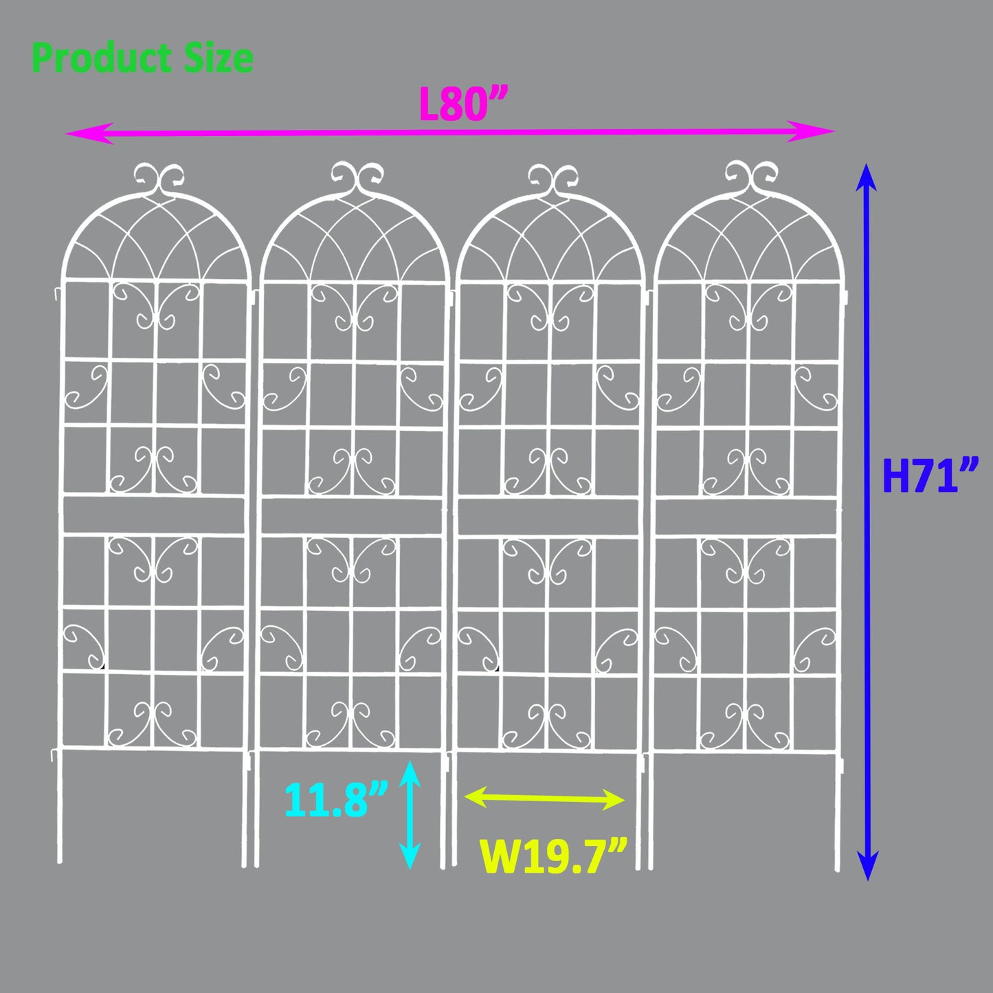 Metal Garden Rustproof Trellis For Climbing Plants Outdoor Flower Support Daily Nest