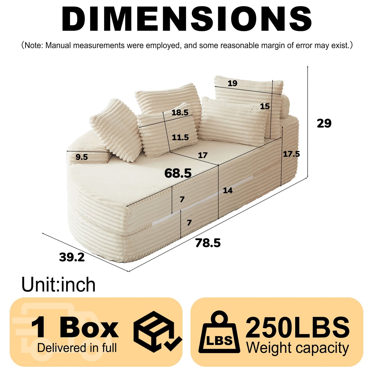 Semi Circular 2 In 1 Sofa Bed With Neck Pillow And Throw Pillows Home Essentials