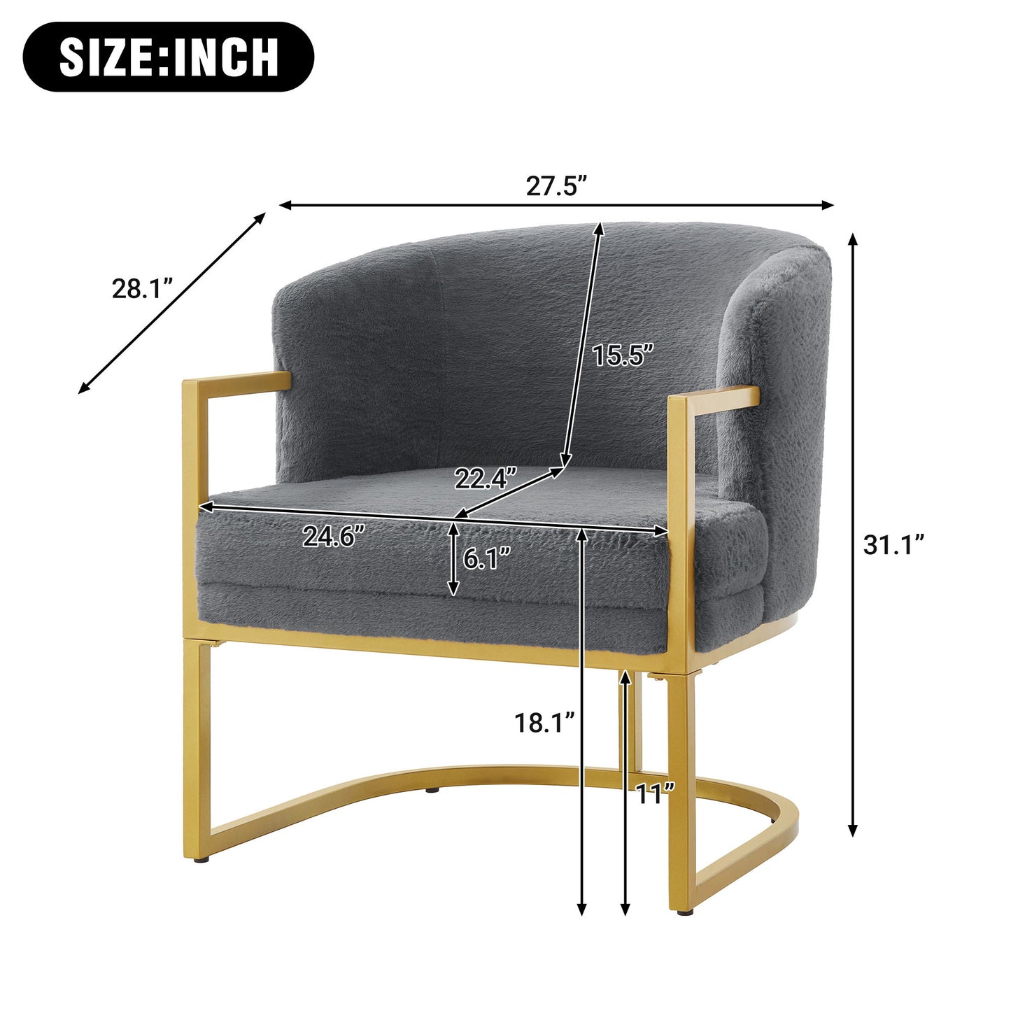 Upholstered Reading Accent Armchair For Living Room Noble House