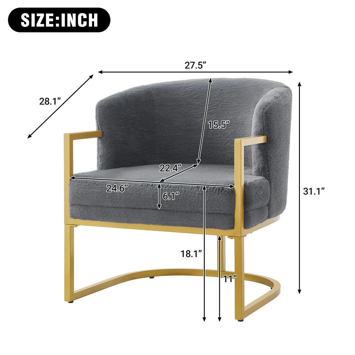 Upholstered Reading Accent Armchair For Living Room Noble House