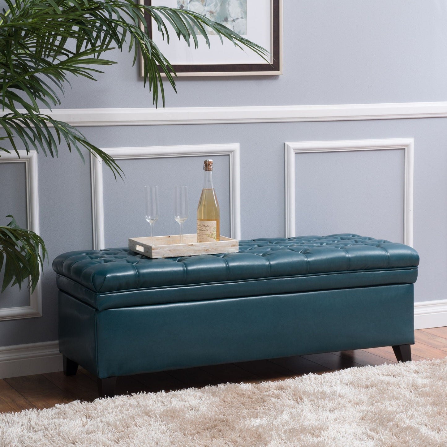 Juliana - Storage Ottoman With Birch Legs Noble House