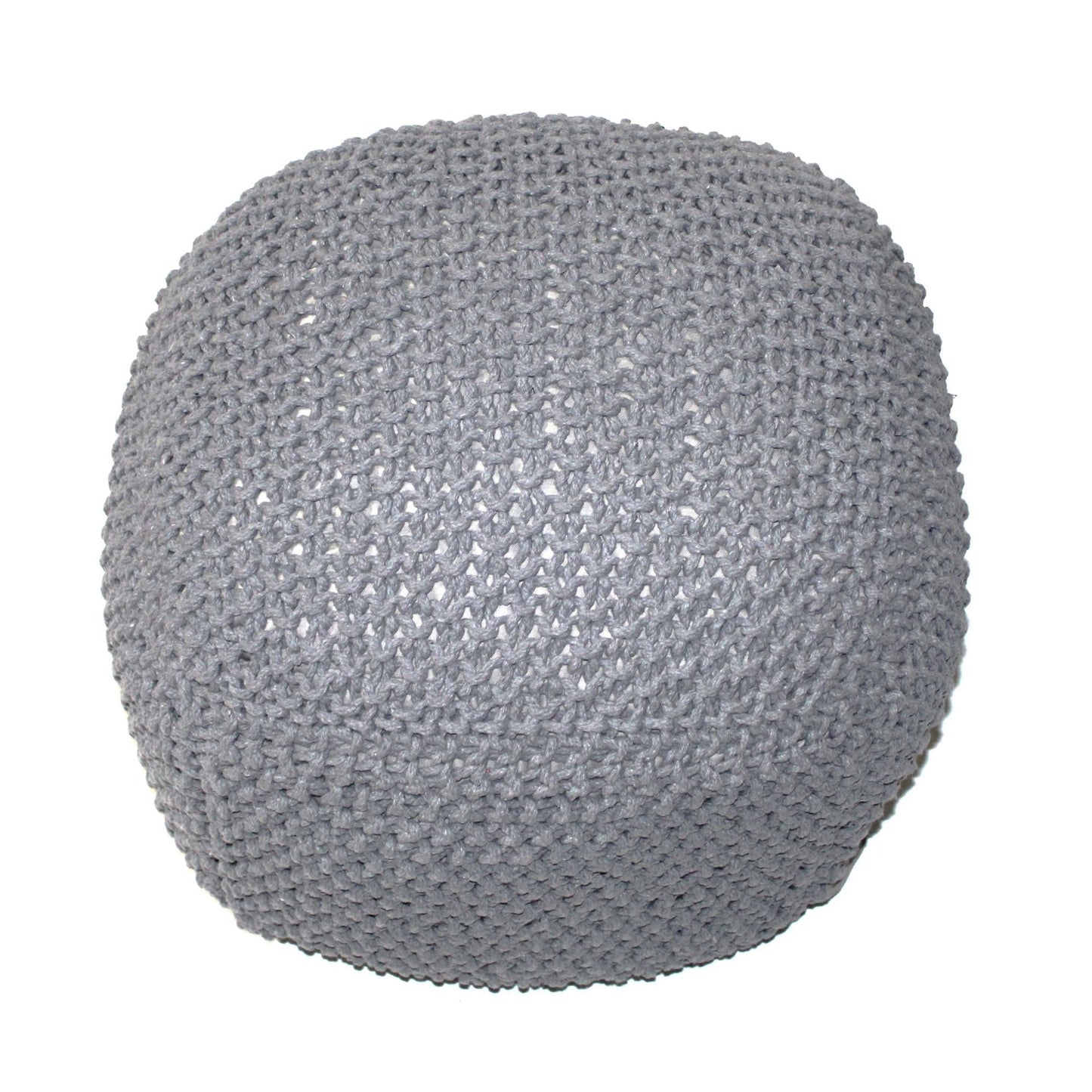 Semi Rounded Pouf, Cable Knitted, Perfect Seating Home Essentials