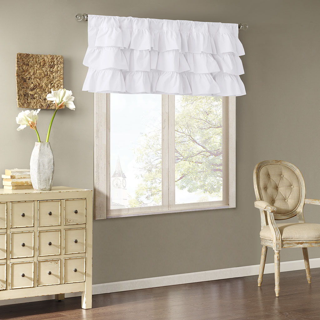 Anna - Oversized Ruffle Valance - White Madison Park