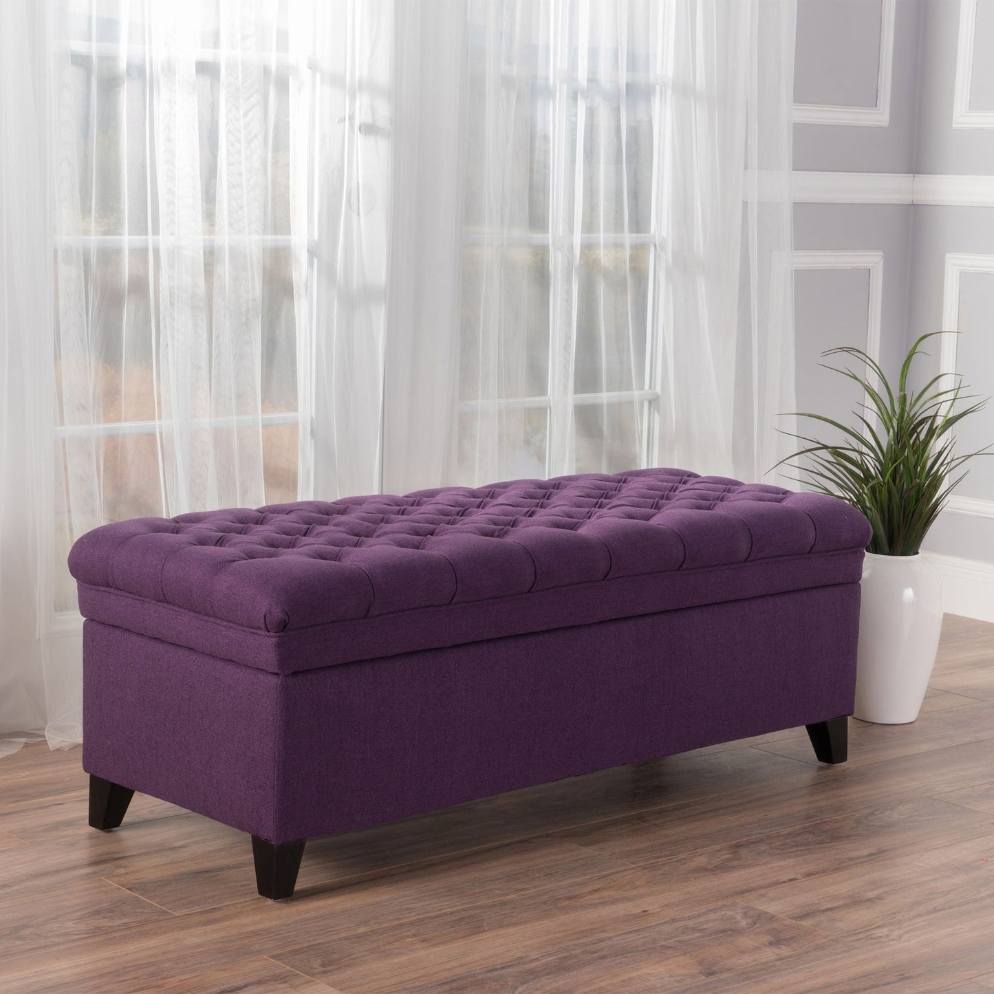 Juliana - Storage Ottoman With Birch Legs Noble House