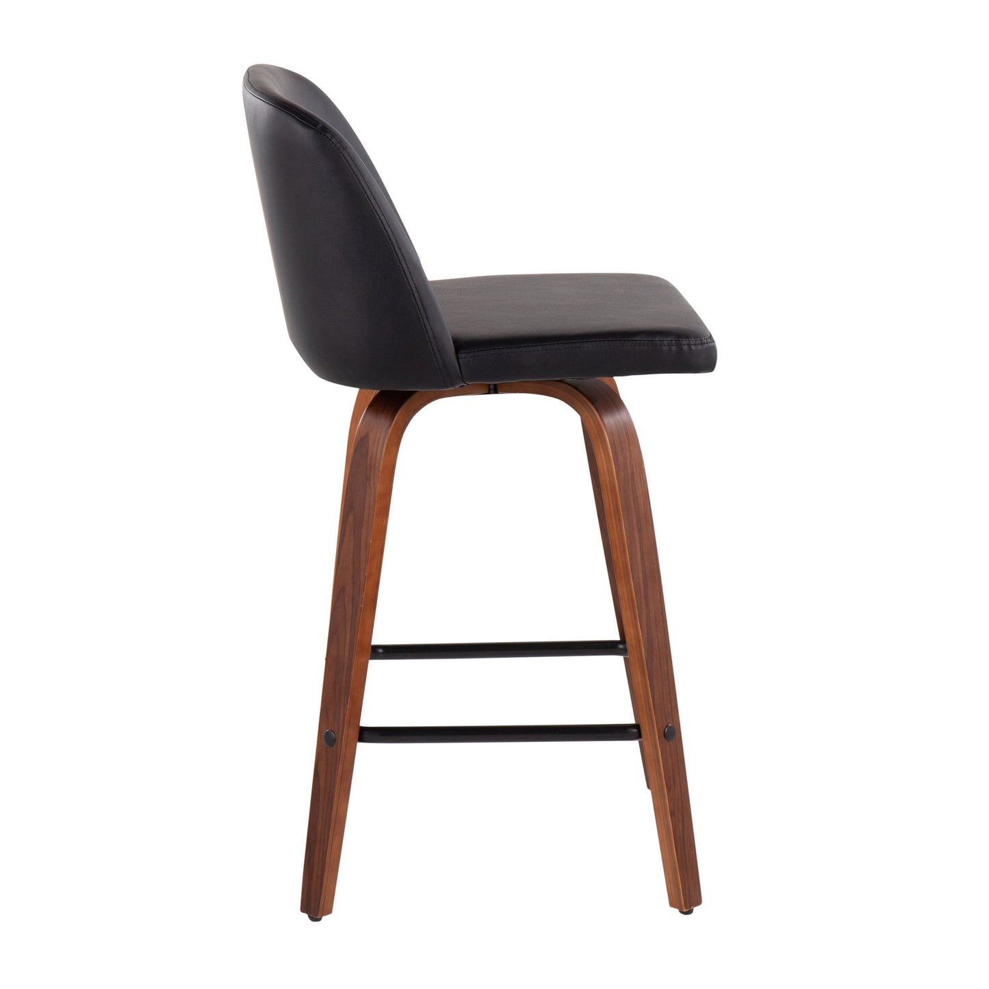 Toriano - Mid Century Modern Fixed Height Counter Stool & Square Footrest (Set of 2) Lumi Source
