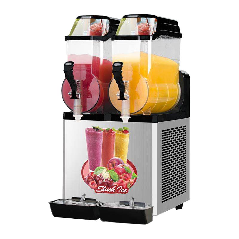 110V Commercial Slushy Machine 30L Double Tank 950W Stainless Steel Margarita Frozen Drink With Powerful Compressor Efficient Cooling Perfect For Supermarkets Cafes Restaurants Bars - Silver Daily Nest