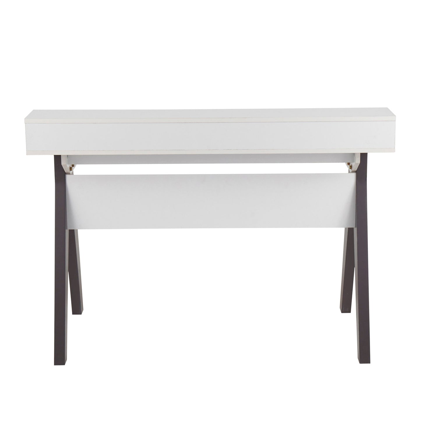 Wishbone - Contemporary Desk - Gray / White Lumi Source