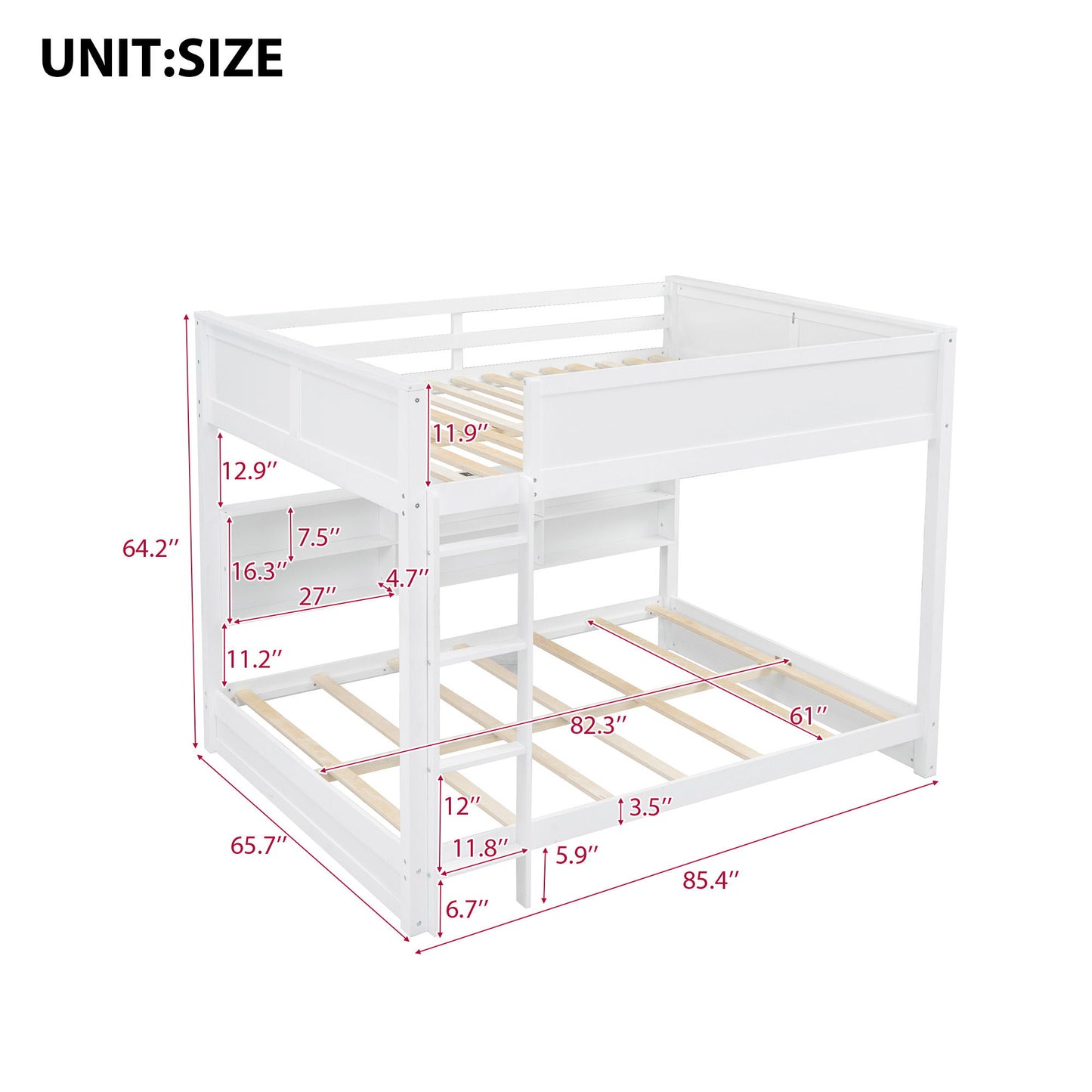 Bunk Bed With Storage Cabinets And USB Ports Hearth and Haven