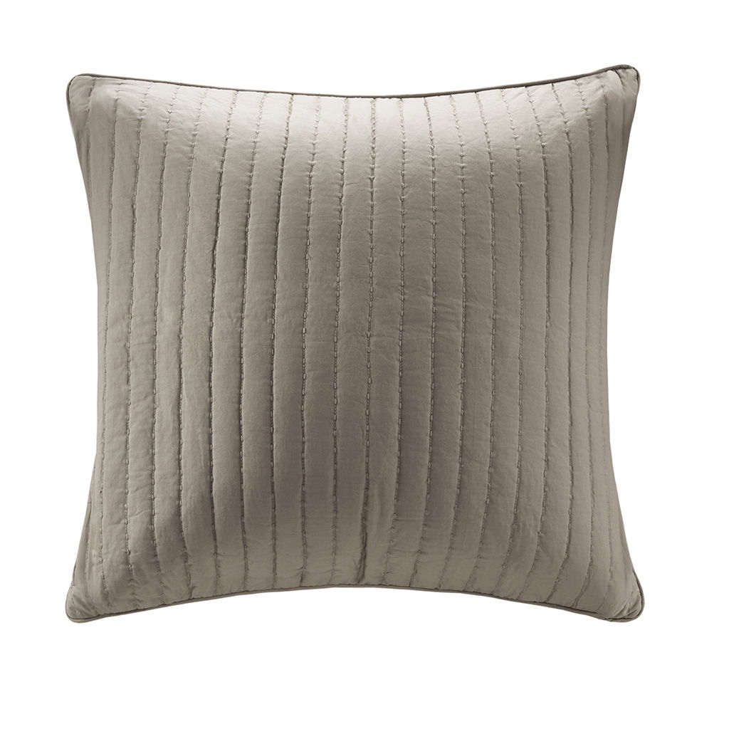 Camila - Quilted Euro Sham - Taupe INK+IVY