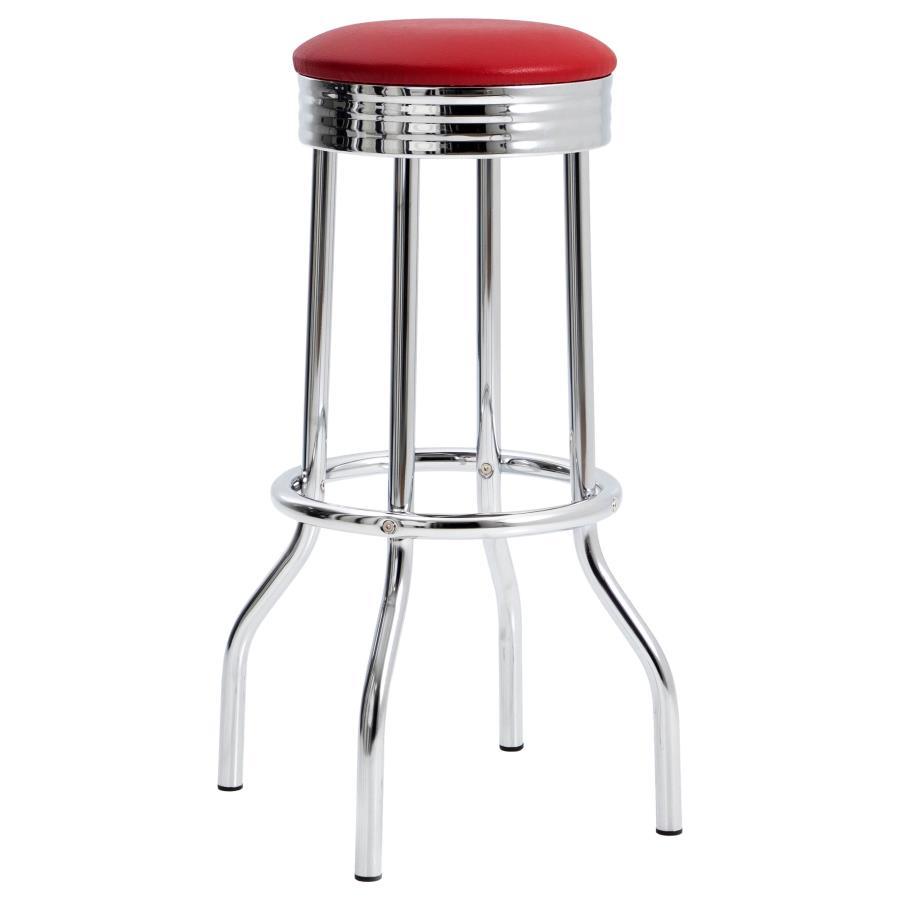 Retro - Upholstered Metal Swivel Bar Stool (Set of 2) CoasterEveryday