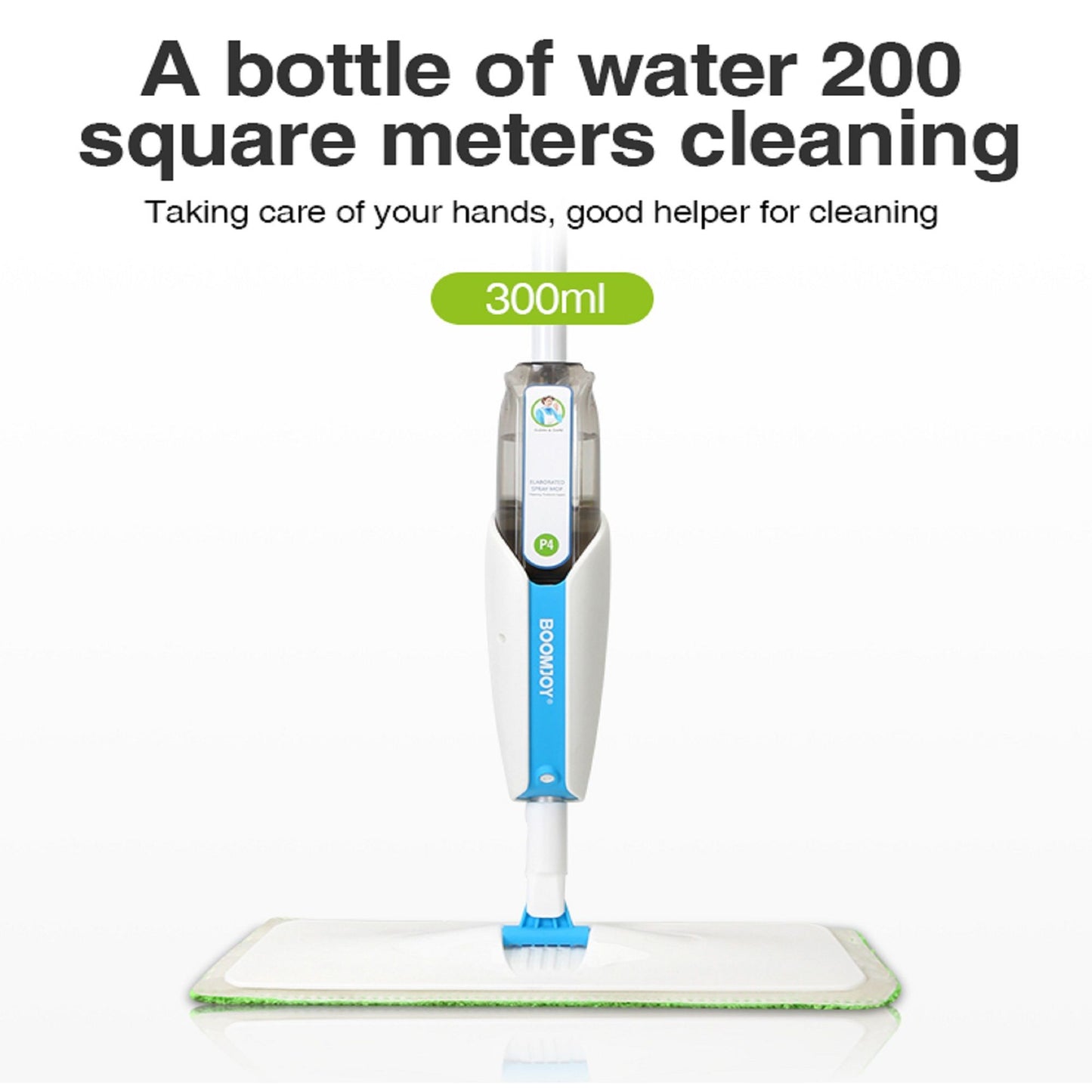 Superfine Fiber Washable Mat Spray Mop With 300Ml Reusable Bottle For Various Floors - Blue Daily Nest