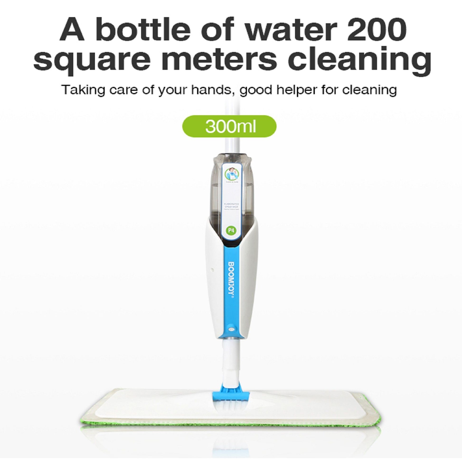 Superfine Fiber Washable Mat Spray Mop With 300Ml Reusable Bottle For Various Floors - Blue Daily Nest