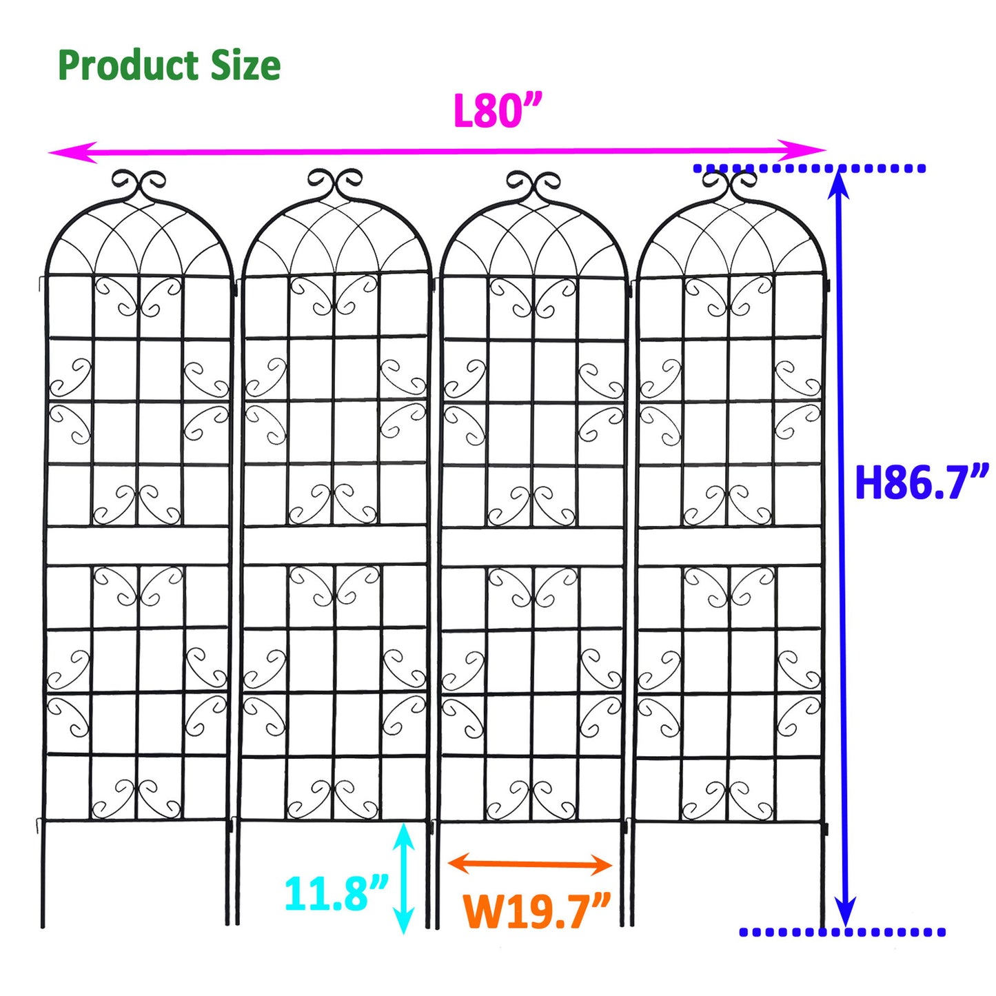 Metal Garden Rustproof Trellis For Climbing Plants Outdoor Flower Support Daily Nest