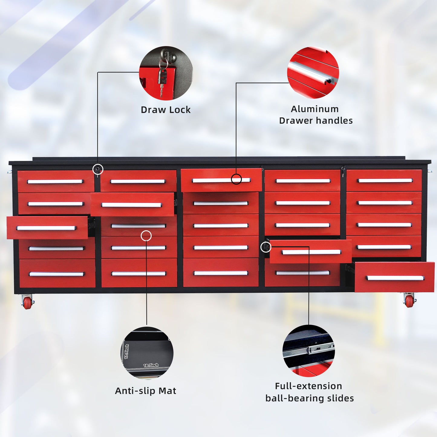 Workbench With Storage Drawers (25 Drawers) Daily Nest