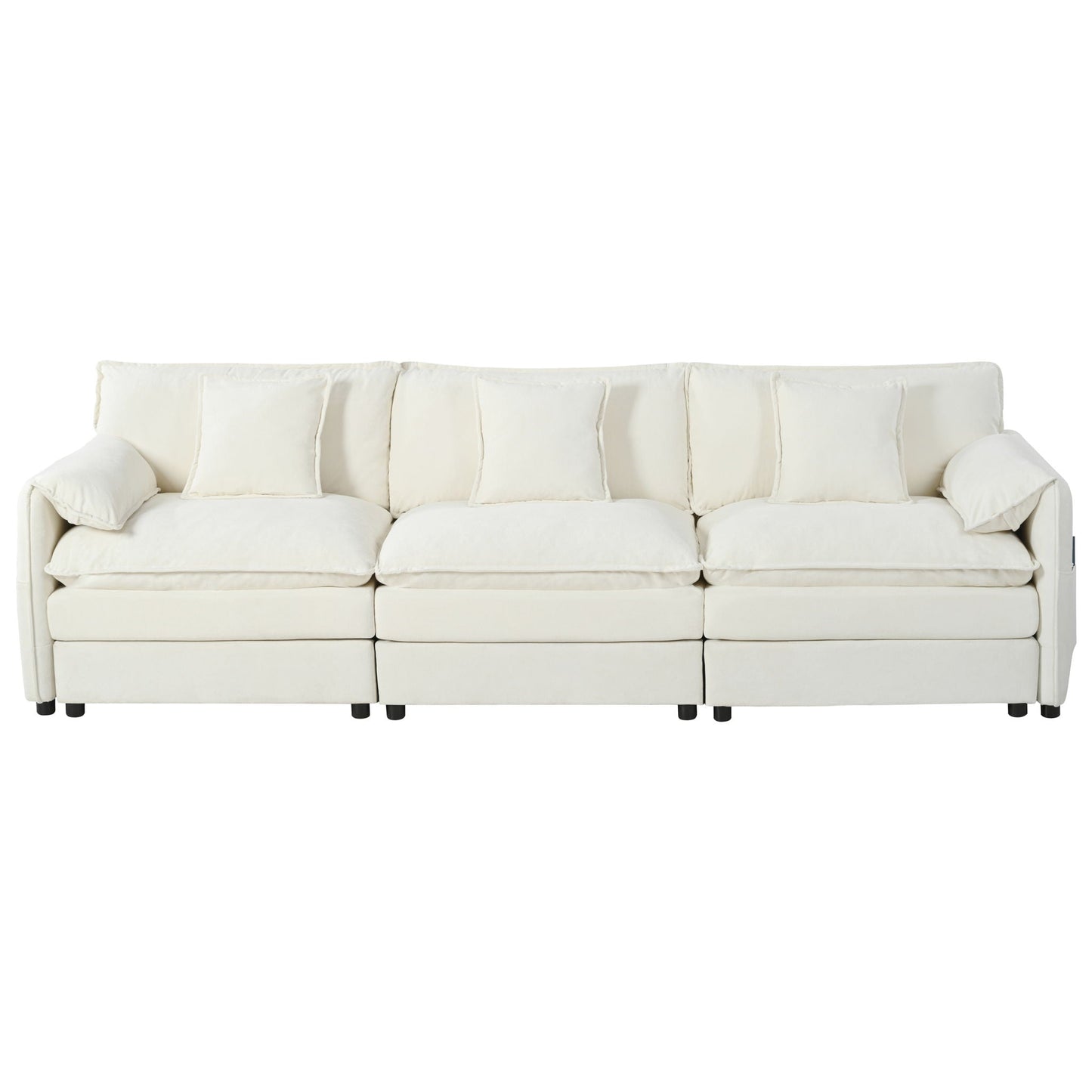 Modern Chenille Oversized Deep Seat Sectional Sofa With Pillows Home Essentials