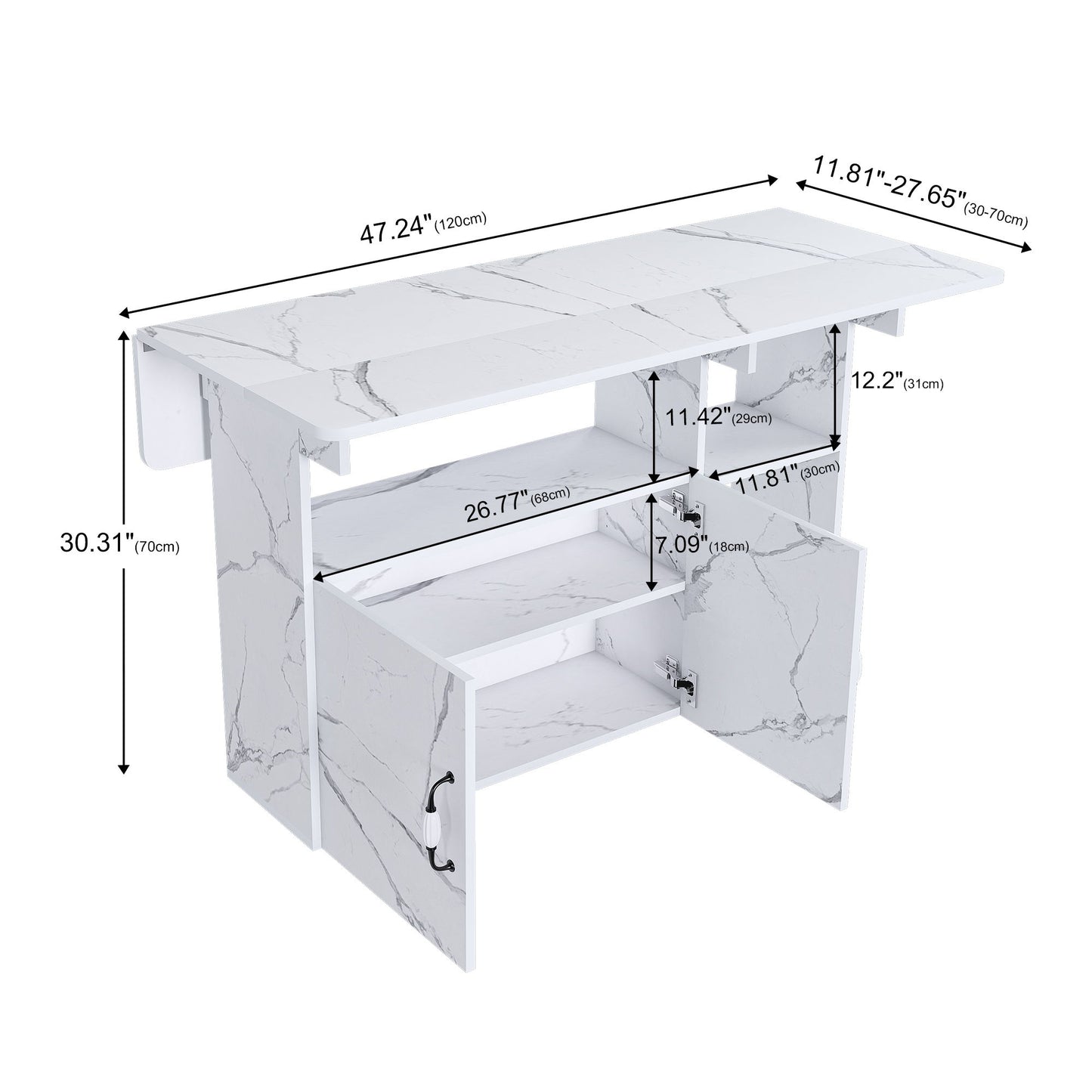Multi Functional Folding Table With Storage Shelves And Wheels Home Essentials