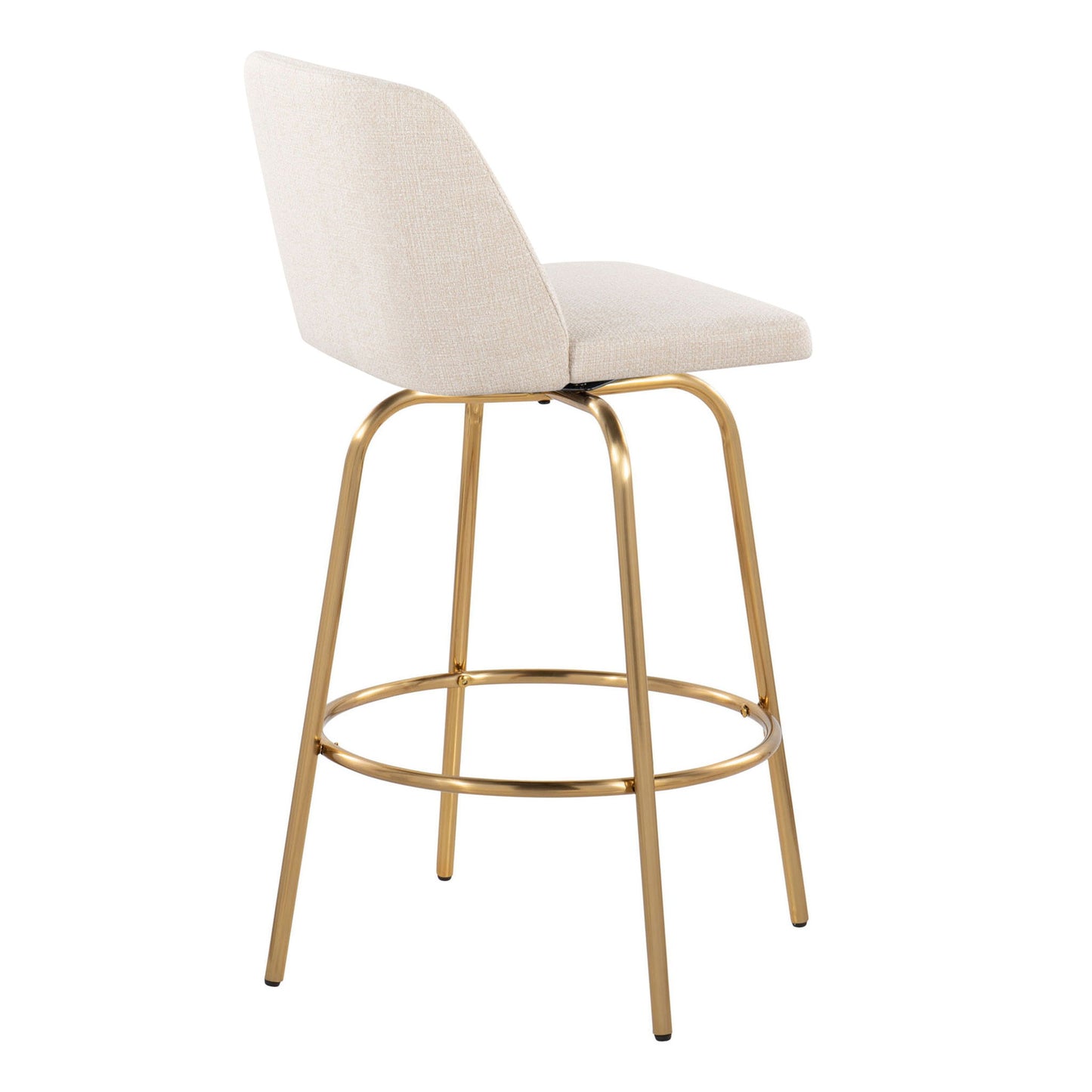 Toriano - Contemporary, Fixed Height Counter Stool With Swivel With Round Footrest (Set of 2) Lumi Source