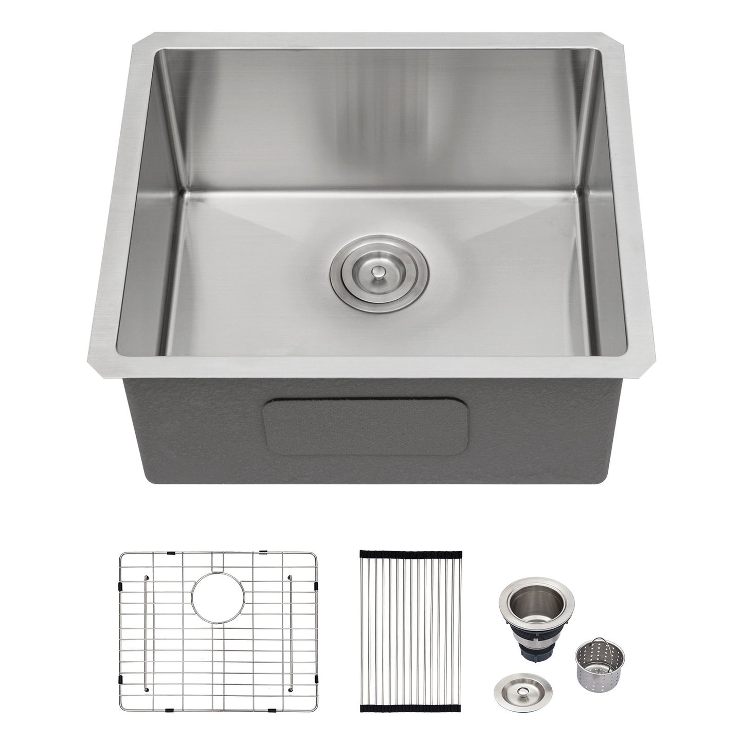 Undermount Steel Kitchen Sink, Deep Single Bowl Basin Daily Nest